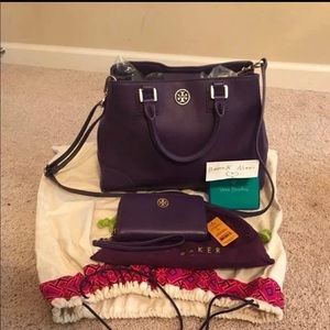 Tory burch satchel and wallet set